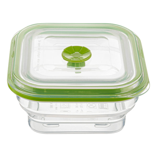 Restaurantware Fresh Hero 16 Oz Green Silicone Airtight Food Storage Container - With Vented Lid Collapsible - 5 1/4" X 5 1/4" X 2 3/4" - 20 Count Box
