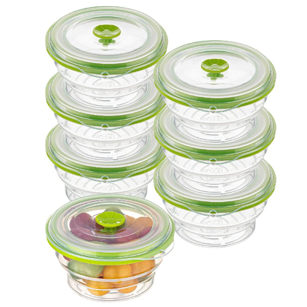 restaurantware Fresh Hero 16 oz Green Silicone Airtight Food Storage Container - with Vented Lid Collapsible - 5 3/4" x 5 3/4" x 2 3/4" - 20 count box