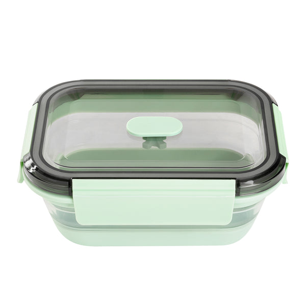 Restaurantware Fresh Hero 27 Oz Green Plastic Airtight Food Storage Container - With Vented Lid Collapsible - 7 1/4" X 5 1/2" X 2 3/4" - 20 Count Box