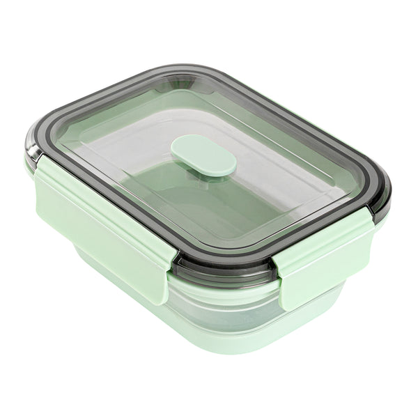 Restaurantware Fresh Hero 27 Oz Green Plastic Airtight Food Storage Container - With Vented Lid Collapsible - 7 1/4" X 5 1/2" X 2 3/4" - 20 Count Box