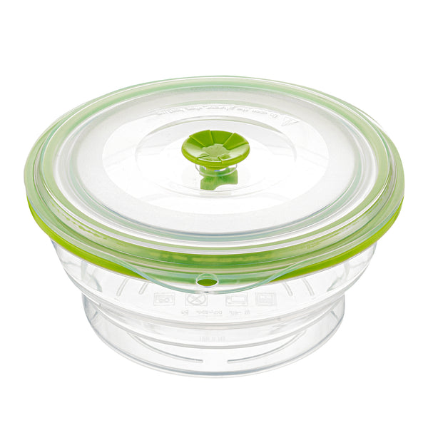 Restaurantware Fresh Hero 31 Oz Green Silicone Airtight Food Storage Container - With Vented Lid Collapsible - 7" X 7" X 3" - 20 Count Box