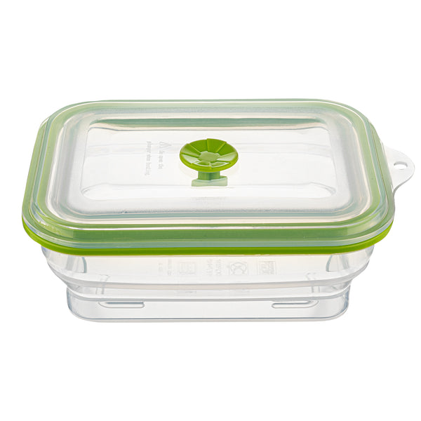 Restaurantware Fresh Hero 32 Oz Green Silicone Airtight Food Storage Container - With Vented Lid Collapsible - 7 3/4" X 5 1/2" X 2 3/4" - 20 Count Box