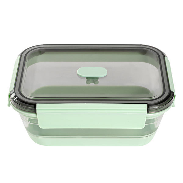Restaurantware Fresh Hero 40 Oz Green Plastic Airtight Food Storage Container - With Vented Lid Collapsible - 8 1/4" X 6" X 3" - 20 Count Box