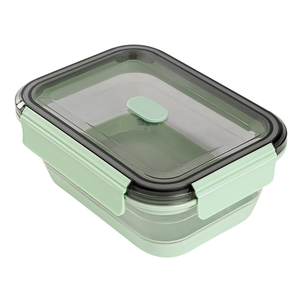 Restaurantware Fresh Hero 40 Oz Green Plastic Airtight Food Storage Container - With Vented Lid Collapsible - 8 1/4" X 6" X 3" - 20 Count Box