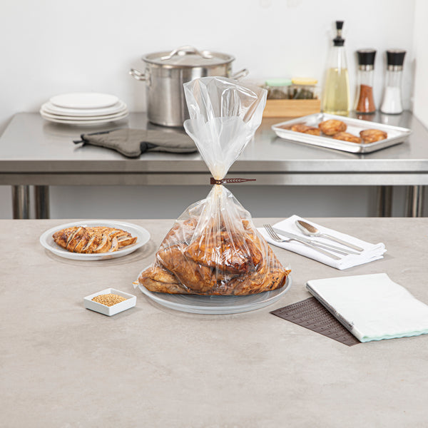 Restaurantware Fresh Hero Clear Nylon Oven Bag - With Ties BPA-Free Heavy Duty - 12" × 18" - 50 Count Box