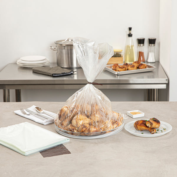 Restaurantware Fresh Hero Clear Nylon Oven Bag - With Ties BPA-Free Heavy Duty - 18" × 24" - 50 Count Box