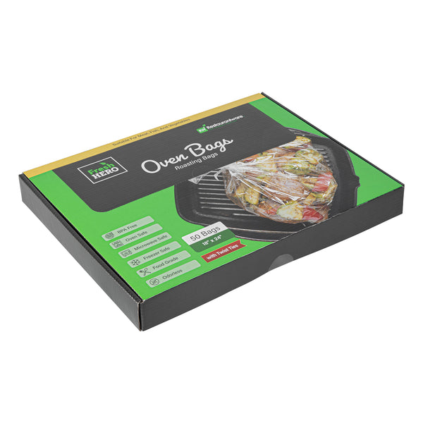 Restaurantware Fresh Hero Clear Nylon Oven Bag - With Ties BPA-Free Heavy Duty - 18" × 24" - 50 Count Box
