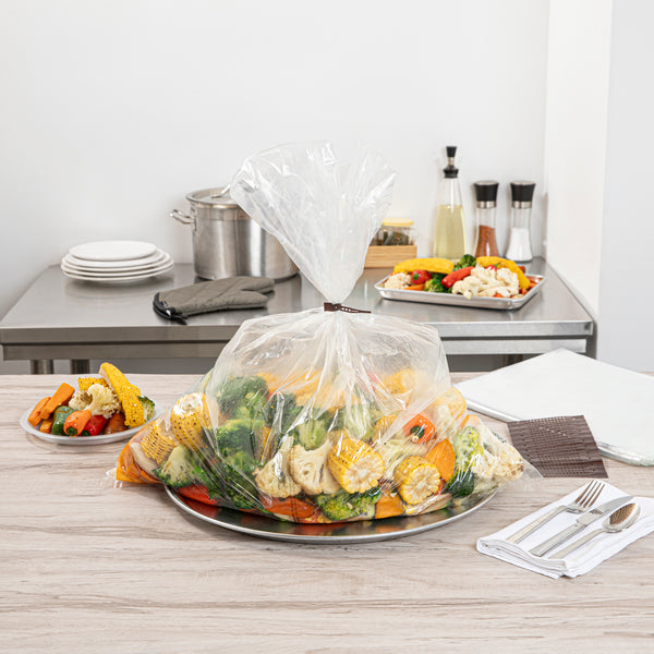 Restaurantware Fresh Hero Clear Nylon Oven Bag - With Ties BPA-Free Heavy Duty - 24" × 30" - 50 Count Box