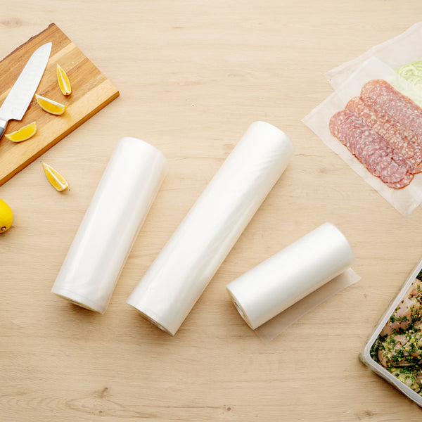 Restaurantware Fresh Hero Clear Plastic Full Mesh External Vacuum Sealer Bag Roll - 3 Mil - 15" X 50' - 10 Count Box