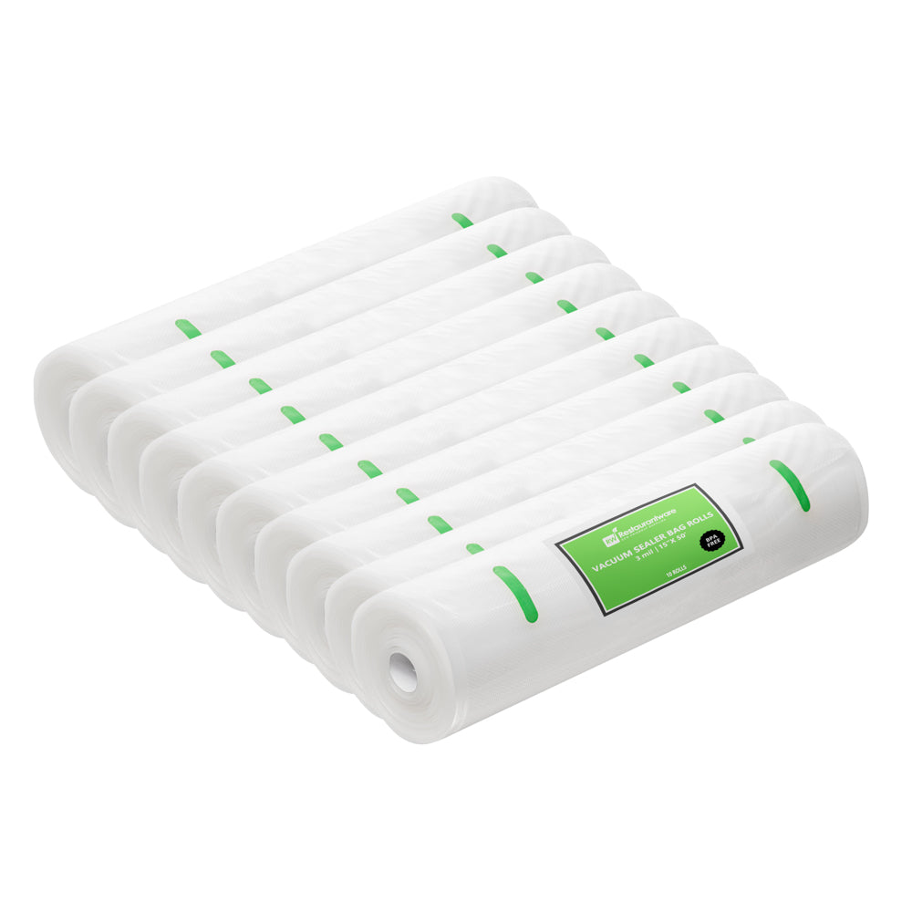 restaurantware Fresh Hero Clear Plastic Full Mesh External Vacuum Sealer Bag Roll - 3 mil - 15" x 50' - 10 count box