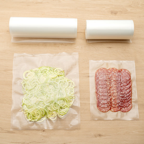 Restaurantware Fresh Hero Clear Plastic Full Mesh External Vacuum Sealer Bag Roll - 3 Mil - 8" X 50' - 10 Count Box