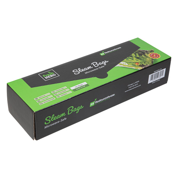 Restaurantware Fresh Hero Green Plastic Steam Bag - Microwave-Safe BPA-Free - 12 3/4" X 7 1/2" - 500 Count Box