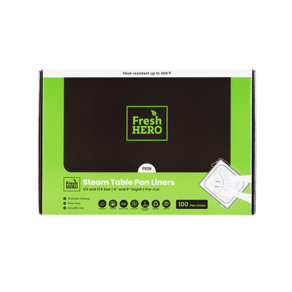 Restaurantware Fresh Hero Nylon 1/3 And 1/4 Steam Table Pan Liner - 4" And 6" Depth - 19" X 14" - 100 Count Box