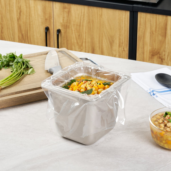 Restaurantware Fresh Hero Nylon 1/6 Size Steam Table Pan Liner - 6" Depth - 13" X 14" - 100 Count Box