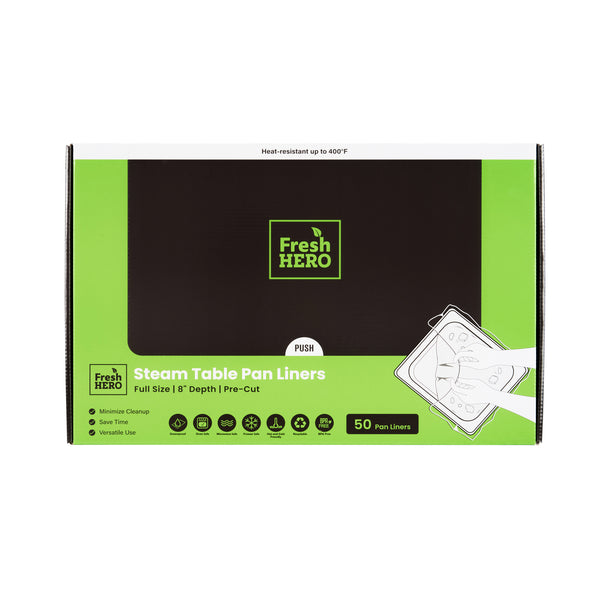 Restaurantware Fresh Hero Nylon Full Size Steam Table Pan Liner - 8" Depth - 34" X 22" - 50 Count Box