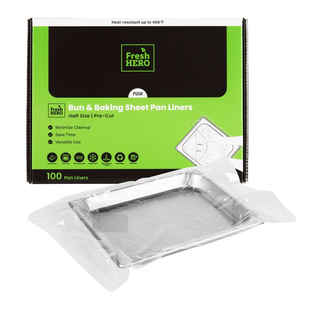 restaurantware Fresh Hero Nylon Half Size Bun / Baking Sheet Pan Liner - 14 1/4" x 19" - 100 count box