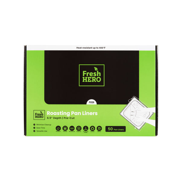 Restaurantware Fresh Hero Nylon Roasting Pan Liner - 6.5" Depth - 38" X 18" - 50 Count Box