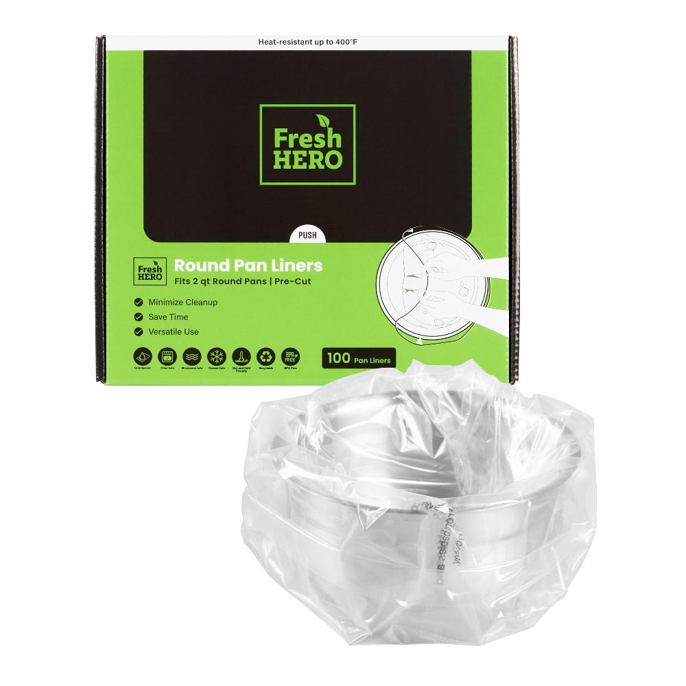 restaurantware Fresh Hero Round Nylon Pan Liner - Fits 2 qt Round Pans - 9" x 14" - 100 count box