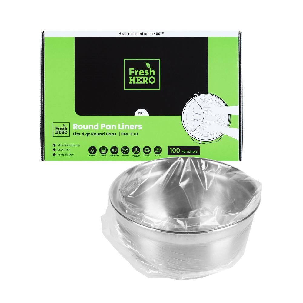 restaurantware Fresh Hero Round Nylon Pan Liner - Fits 4 qt Round Pans - 12" x 15" - 100 count box