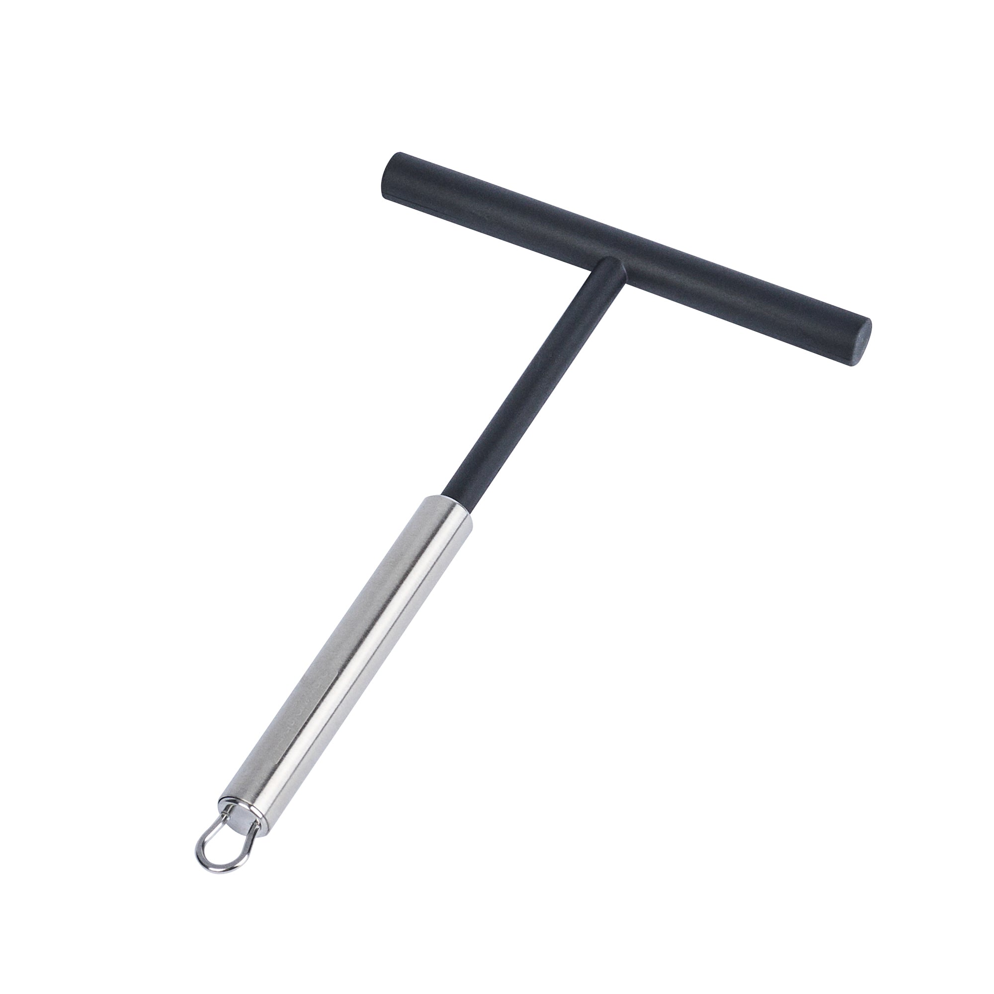 restaurantware German Standard Black Nylon High Heat Crepe Batter Spreader - with Stainless Steel Handle - 7 3/4'' x 4 3/4'' - 1 count box