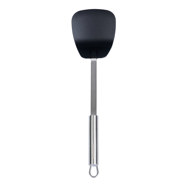 Restaurantware German Standard Black Nylon High Heat Wok Spatula - With Stainless Steel Handle - 14 1/4'' - 1 Count Box