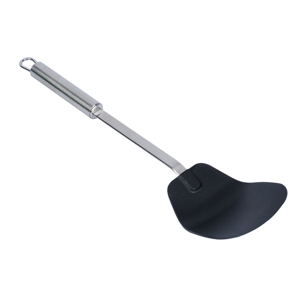 Restaurantware German Standard Black Nylon High Heat Wok Spatula - With Stainless Steel Handle - 14 1/4'' - 1 Count Box