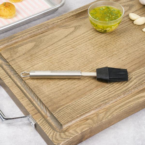 Restaurantware German Standard Black Silicone Pastry And Basting Brush - With Stainless Steel Handle - 7 3/4'' - 1 Count Box