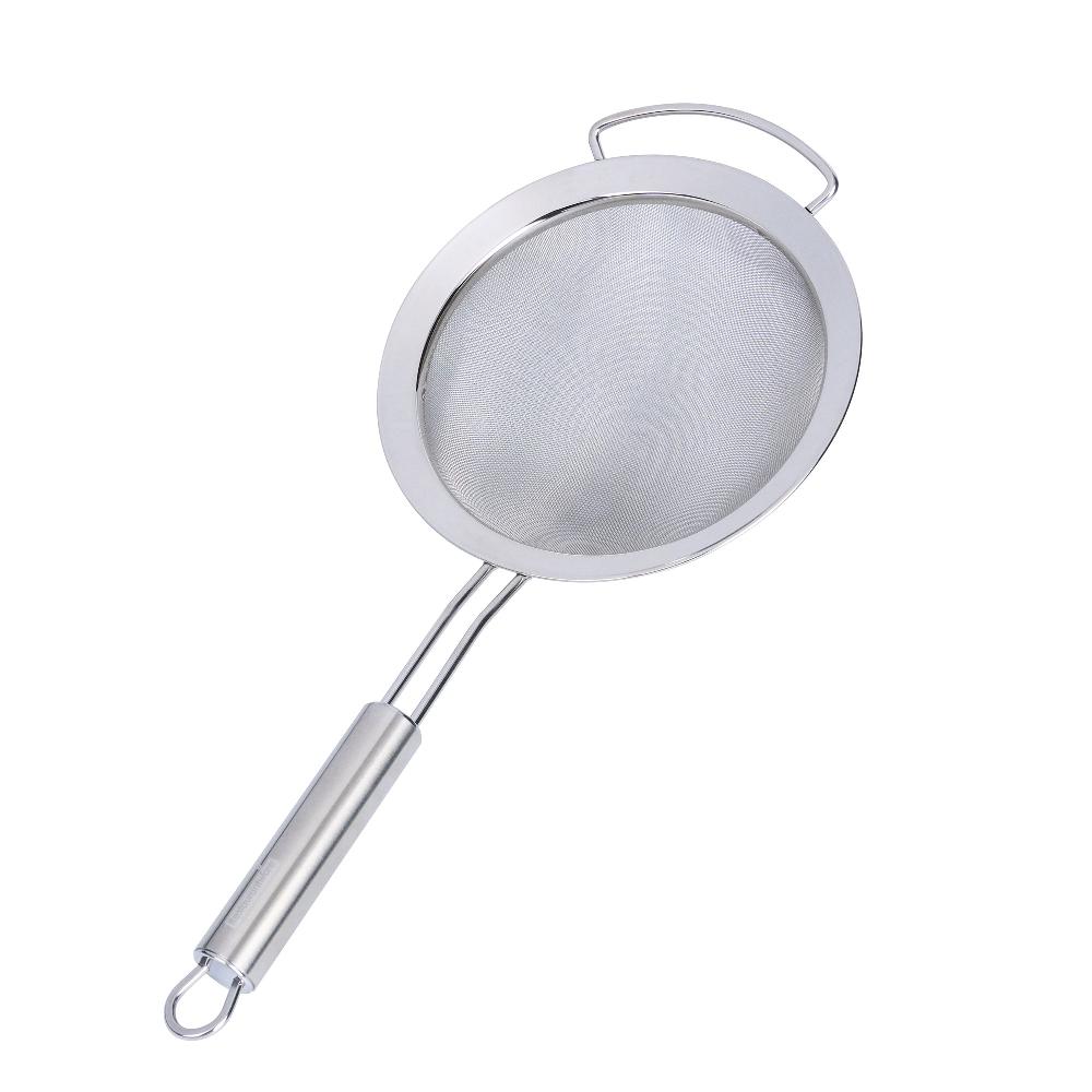 restaurantware German Standard Stainless Steel Fine Mesh Strainer - 16 3/4'' x 7 3/4'' - 1 count box
