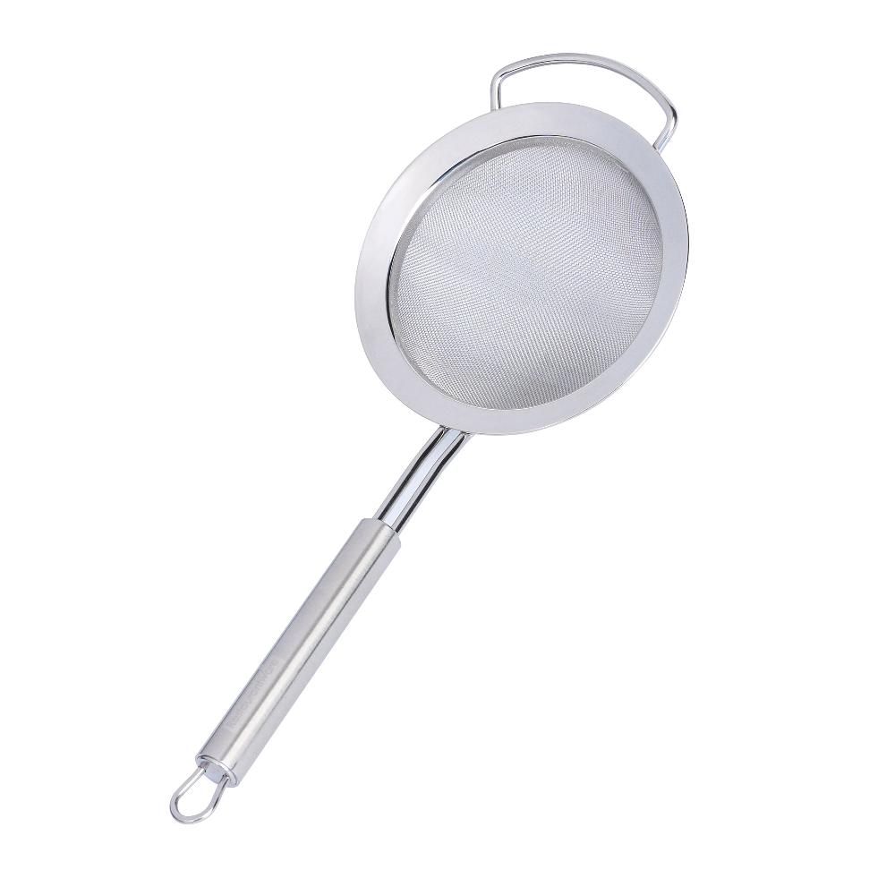 restaurantware German Standard Stainless Steel Fine Mesh Strainer - 11 1/2'' x 4 3/4'' - 1 count box