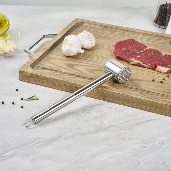 Restaurantware German Standard Stainless Steel Meat Tenderizer - 10'' - 1 Count Box