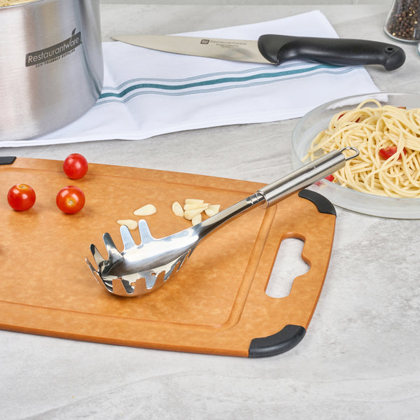 Restaurantware German Standard Stainless Steel Pasta Fork - 12 1/2'' X 2 3/4'' X 1 1/2'' - 1 Count Box