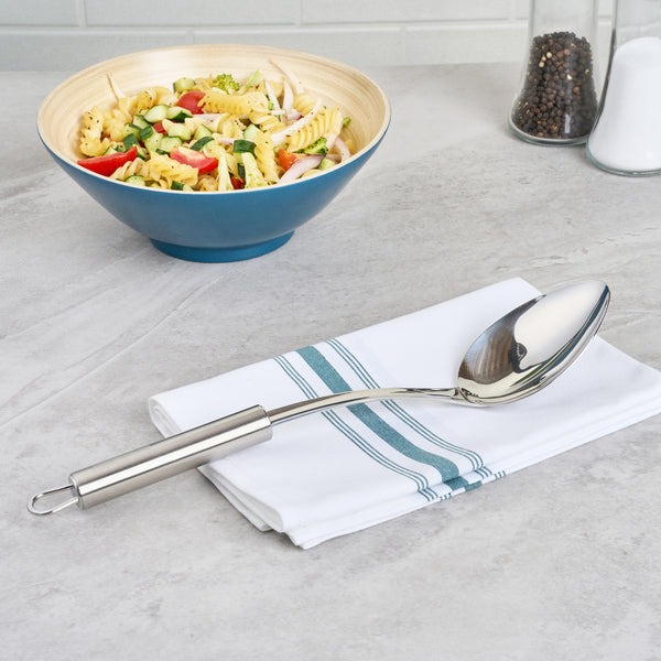 Restaurantware German Standard Stainless Steel Serving Spoon - Solid - 12 1/4'' - 1 Count Box