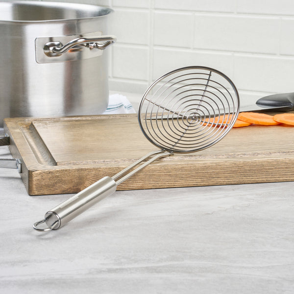 Restaurantware German Standard Stainless Steel Spiral Wire Skimmer - 14'' X 4 3/4'' - 1 Count Box