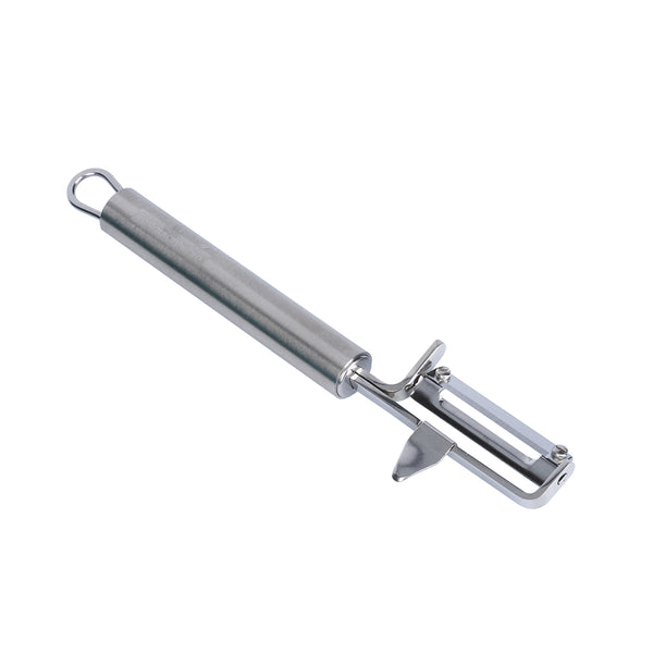 Restaurantware German Standard Stainless Steel Vegetable Peeler - Swivel Blade With Potato Eye Remover - 7 1/4'' - 1 Count Box