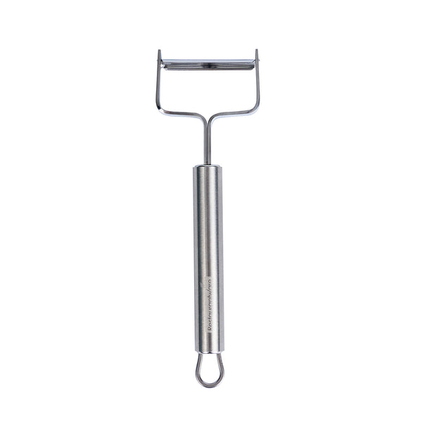 Restaurantware German Standard Stainless Steel "Y" Vegetable Peeler - Straight Blade - 6 1/2'' - 1 Count Box