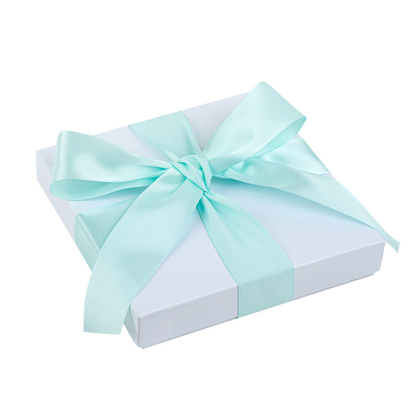 Restaurantware Gift Tek Aqua Blue Polyester Satin Ribbon - Single Face - 1 1/2" X 10 Yds - 10 Count Box