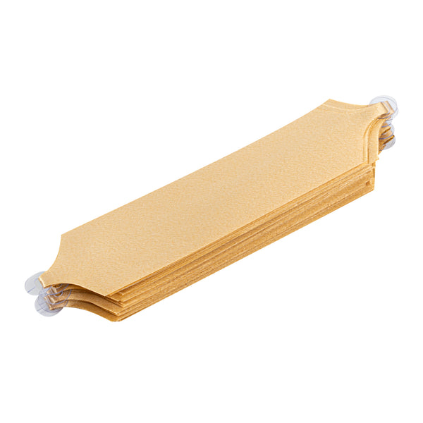 Restaurantware Gift Tek Gold Plastic Flora Satin Pull Bow - 5 1/2" - 1000 Count Box