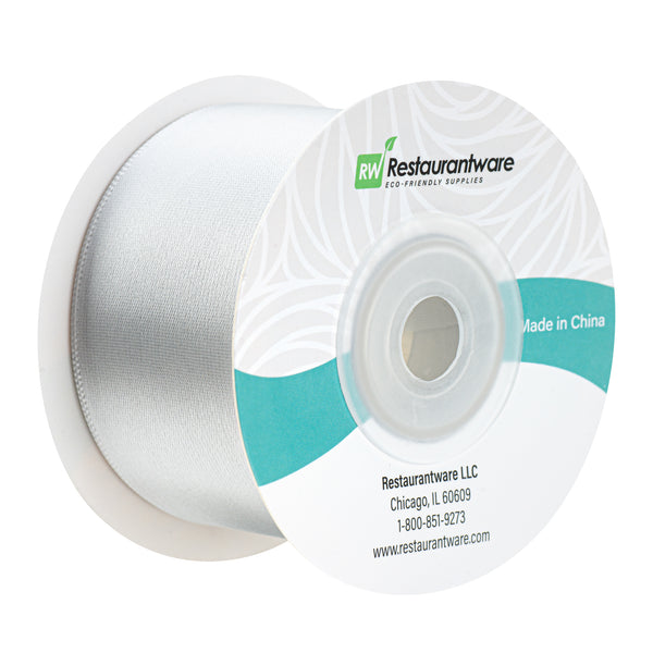 Restaurantware Gift Tek Gray Polyester Satin Ribbon - Single Face - 1 1/2" X 10 Yds - 10 Count Box