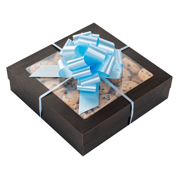 Restaurantware Gift Tek Light Blue Plastic Flora Satin Pull Bow - 5 1/2" - 1000 Count Box