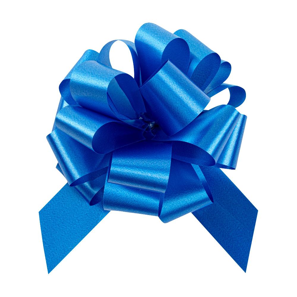 restaurantware Gift Tek Midnight Blue Plastic Flora Satin Pull Bow - 5 1/2" - 1000 count box