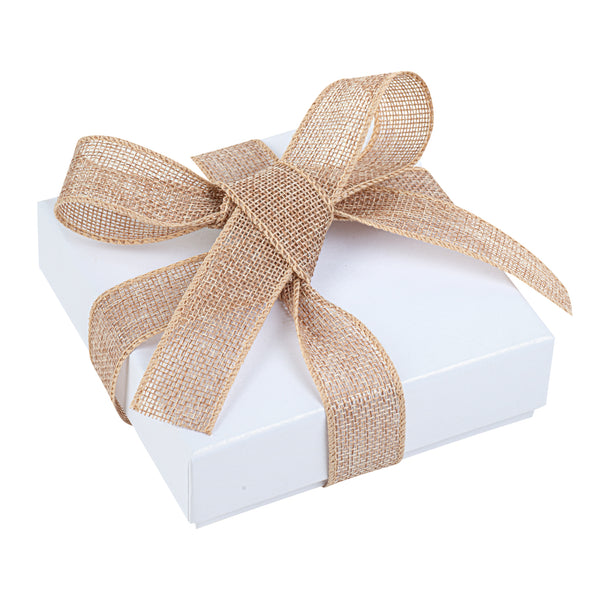 Restaurantware Gift Tek Natural Cotton Linen Ribbon - Single Face - 1" X 10 Yds - 10 Count Box