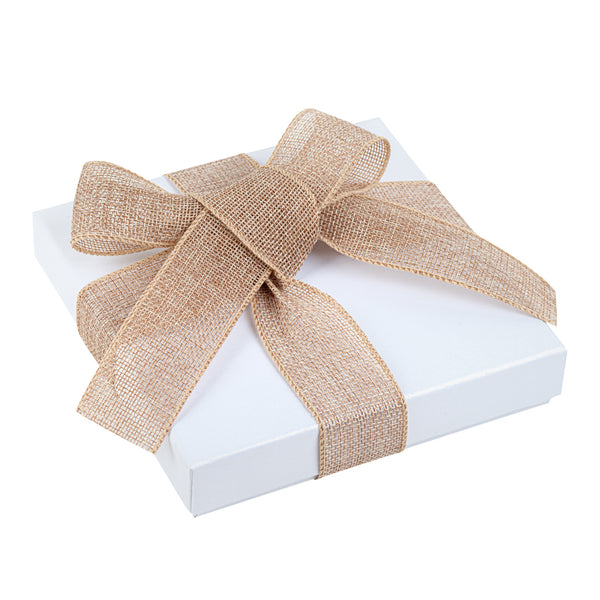 Restaurantware Gift Tek Natural Cotton Linen Ribbon - Single Face - 1 1/2" X 10 Yds - 10 Count Box
