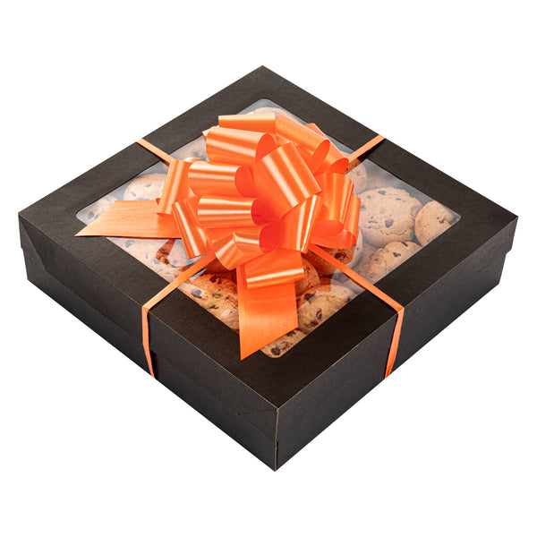 Restaurantware Gift Tek Orange Plastic Flora Satin Pull Bow - 5 1/2" - 1000 Count Box