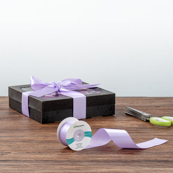 Restaurantware Gift Tek Orchid Purple Polyester Satin Ribbon - Single Face - 1 1/2" X 10 Yds - 10 Count Box