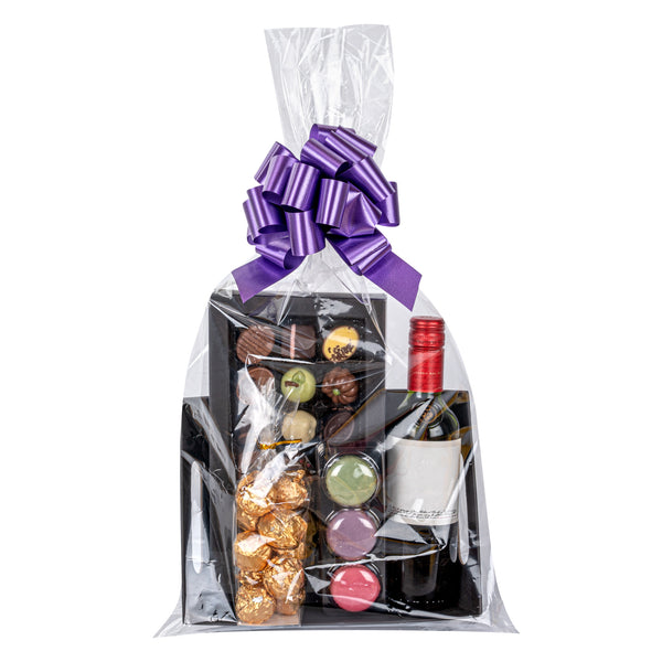 Restaurantware Gift Tek Purple Plastic Flora Satin Pull Bow - 5 1/2" - 1000 Count Box