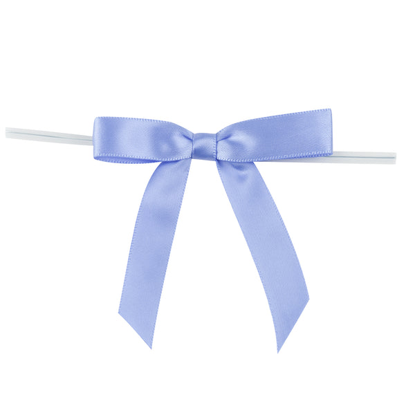 Restaurantware Gift Tek Purple Polyester Satin Twist Tie Bow - Pre-Tied - 3" X 2 1/2" - 4000 Count Box