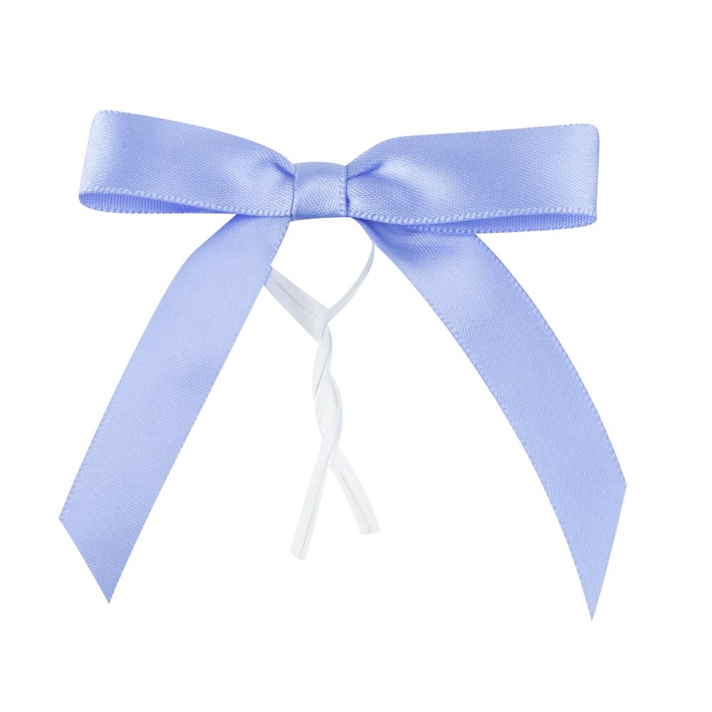 restaurantware Gift Tek Purple Polyester Satin Twist Tie Bow - Pre-Tied - 3" x 2 1/2" - 4000 count box