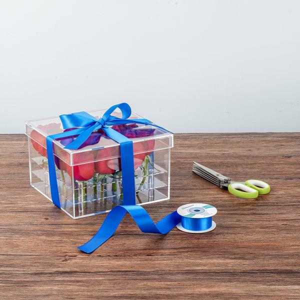 Restaurantware Gift Tek Royal Blue Polyester Satin Ribbon - Single Face - 1" X 10 Yds - 10 Count Box