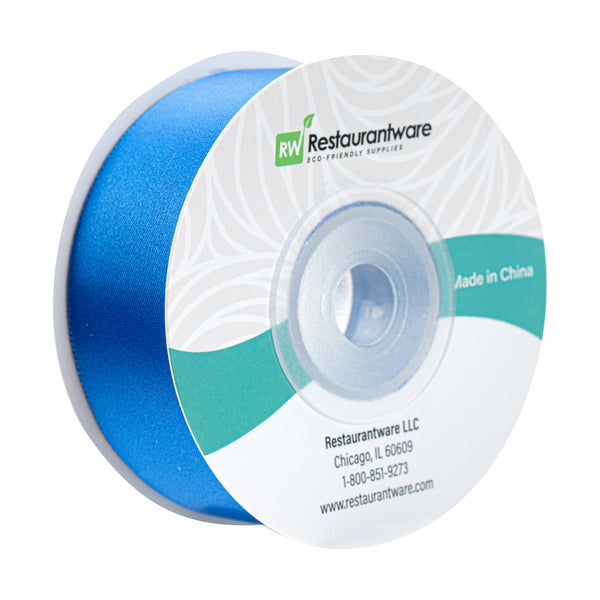 Restaurantware Gift Tek Royal Blue Polyester Satin Ribbon - Single Face - 1" X 10 Yds - 10 Count Box