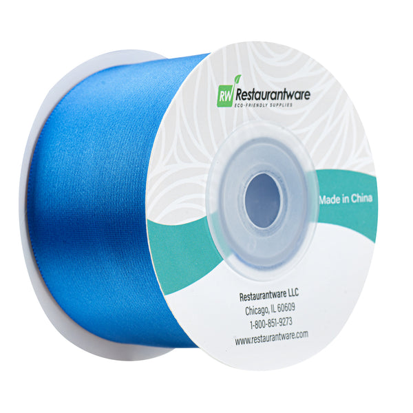 Restaurantware Gift Tek Royal Blue Polyester Satin Ribbon - Single Face - 1 1/2" X 10 Yds - 10 Count Box